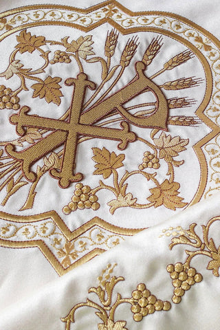 Liturgical veil with embroidery and the PX symbol