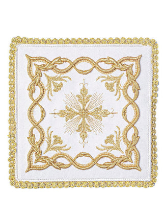 Chalice lingerie ecru embroidered Golden Ornaments Cross - LITURGICAL SHOP