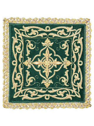 Chalice lingerie embroidered velvet richly decorated Green - LITURGICAL SHOP