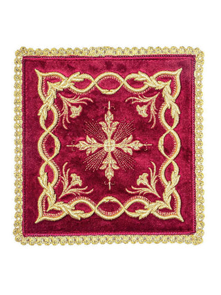 Chalice lingerie red embroidered Gold Ornaments Cross - LITURGICAL SHOP