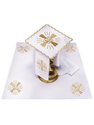 Cross and Alpha Omega Chalice Linen - LITURGICAL SHOP