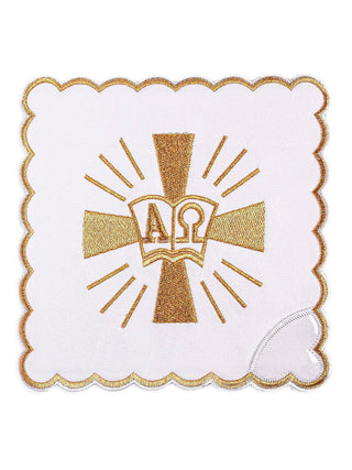 Cross and Alpha Omega Chalice Linen - LITURGICAL SHOP