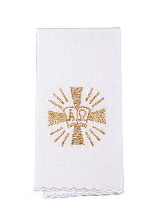 Cross and Alpha Omega Chalice Linen - LITURGICAL SHOP