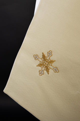 Liturgical humeral veil with IHS embroidery