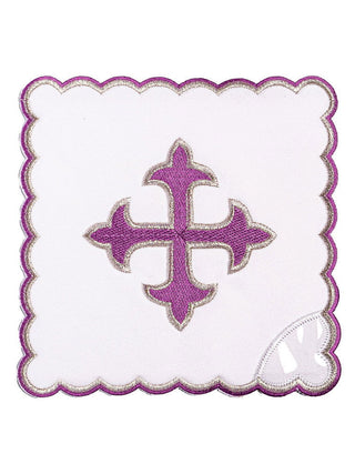 Embroidered Chalice Linen Cross Purple - LITURGICAL SHOP