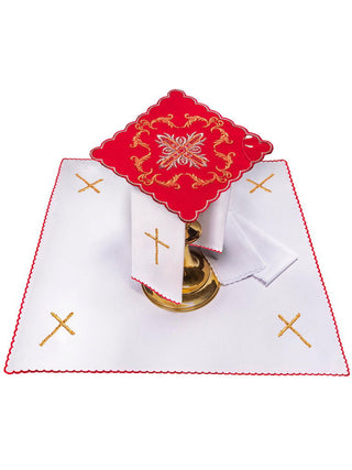 Embroidered Chalice set Red - LITURGICAL SHOP