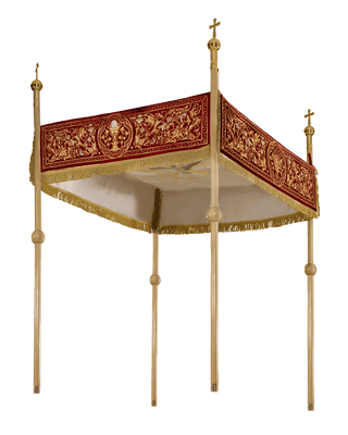 Embroidered canopy on velvet - LITURGICAL SHOP