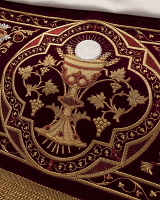 Embroidered canopy on velvet - LITURGICAL SHOP