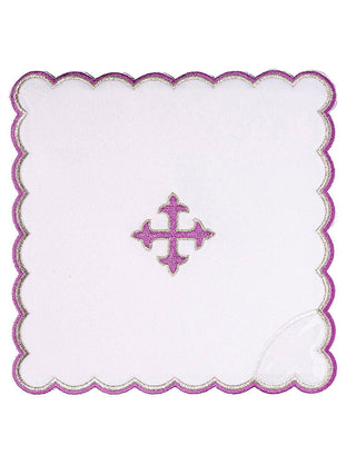 Embroidered chalice linen purple cross - LITURGICAL SHOP