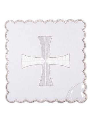 Embroidered cup linen with silver trim - LITURGICAL SHOP