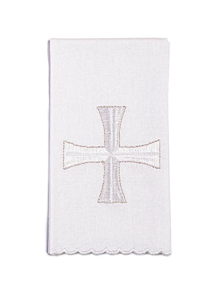 Embroidered cup linen with silver trim - LITURGICAL SHOP