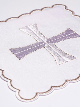 Embroidered cup linen with silver trim - LITURGICAL SHOP