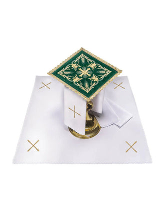 Embroidered velvet cup linen Green - LITURGICAL SHOP