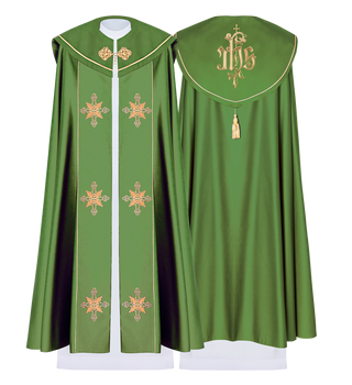 Eucharistic cape monogram IHS Green - LITURGICAL SHOP