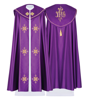 Eucharistic cape monogram IHS Purple. - LITURGICAL SHOP