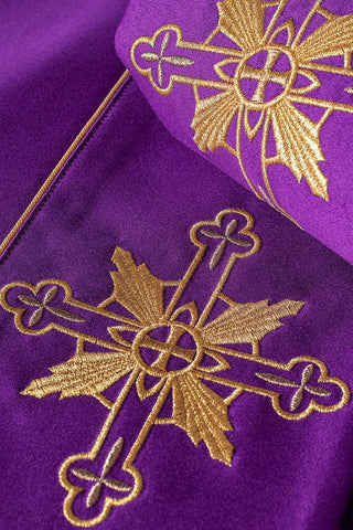 Eucharistic cape monogram IHS Purple. - LITURGICAL SHOP