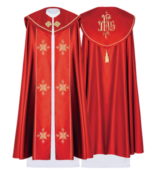 Eucharistic cape monogram IHS Red - LITURGICAL SHOP