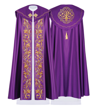 Eucharistic cape monogram PX in purple - LITURGICAL SHOP