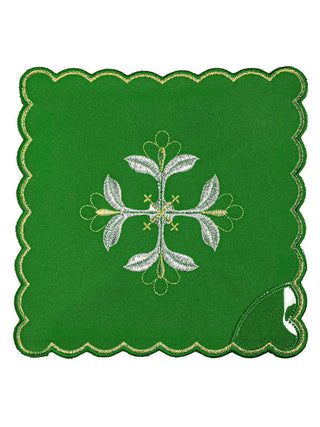 Green Embroidered Cross Chalice Set - LITURGICAL SHOP