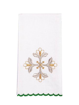 Green Embroidered Cross Chalice Set - LITURGICAL SHOP