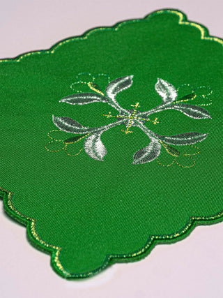 Green Embroidered Cross Chalice Set - LITURGICAL SHOP