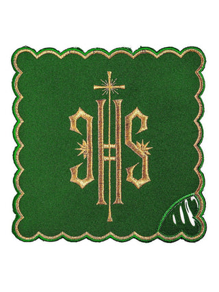 IHS Embroidered Chalice Set Green - LITURGICAL SHOP