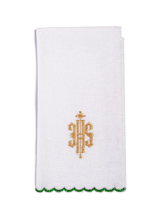 IHS Embroidered Chalice Set Green - LITURGICAL SHOP