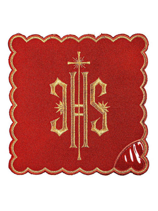 IHS Embroidered Chalice Set Red - LITURGICAL SHOP