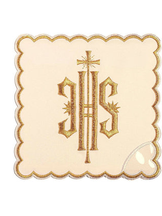 IHS Embroidered Cup Set ecru - LITURGICAL SHOP