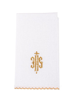 IHS Embroidered Cup Set ecru - LITURGICAL SHOP