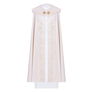 IHS ecru embroidered cape - LITURGICAL SHOP