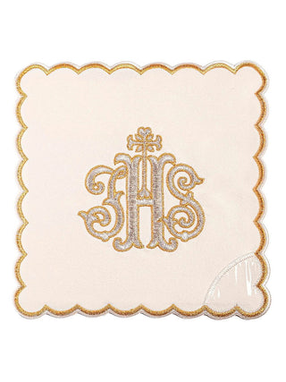 IHS embroidered chalice linen with ecru palk - LITURGICAL SHOP