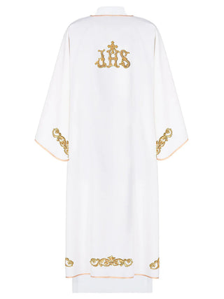 IHS embroidered dalmatics in ecru color - LITURGICAL SHOP