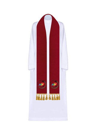 Stuła czerwona z haftem Jubileusz Rzym 2025 - LITURGICAL SHOP