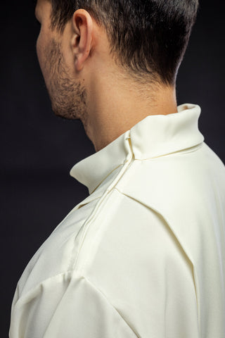 Smooth Priest Alb with Turtleneck Ecru - Stretch, Various Sizes