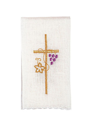 Linen chalice linen embroidered IHS Grape Cross - LITURGICAL SHOP