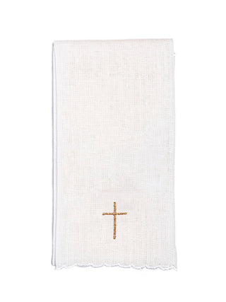 Linen chalice linen embroidered cross and IHS - LITURGICAL SHOP