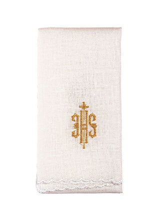 Linen chalice linen embroidered with IHS design - LITURGICAL SHOP