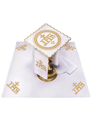 Linen chalice linen embroidered with gold IHS - LITURGICAL SHOP