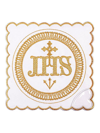 Linen chalice linen embroidered with gold IHS - LITURGICAL SHOP