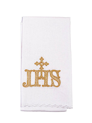 Linen chalice linen embroidered with gold IHS - LITURGICAL SHOP