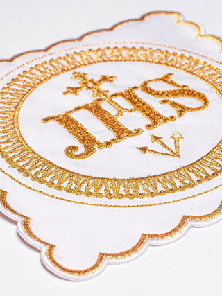 Linen chalice linen embroidered with gold IHS - LITURGICAL SHOP