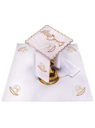 Linen chalice linen with Eucharistic embroidery - LITURGICAL SHOP