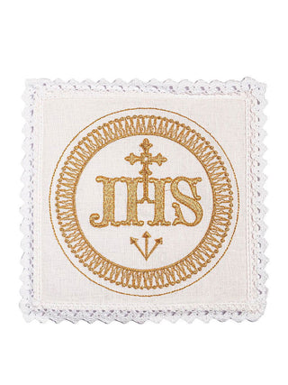 Linen chalice linen with IHS embroidery - LITURGICAL SHOP