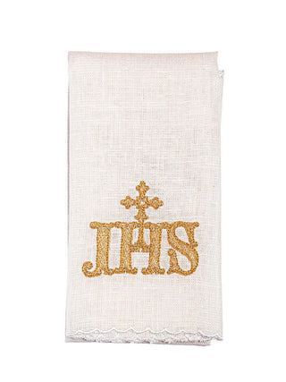 Linen chalice linen with IHS embroidery - LITURGICAL SHOP