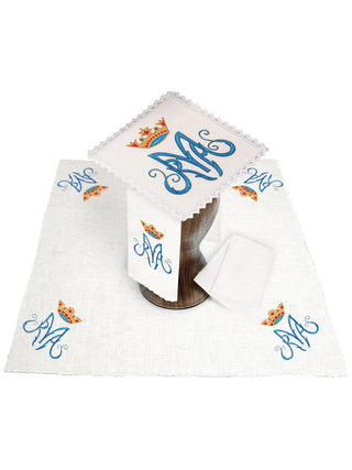 Linen chalice linen with a Marian motif - LITURGICAL SHOP