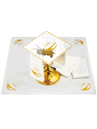 Linen chalice linen with embroidery of the Eucharistic chalice - LITURGICAL SHOP