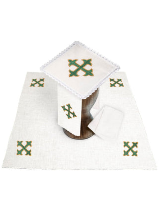 Linen chalice underwear embroidered Cross - LITURGICAL SHOP