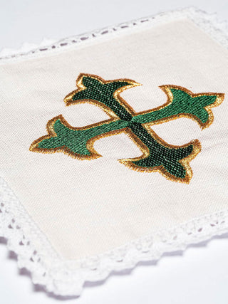 Linen chalice underwear embroidered Cross - LITURGICAL SHOP