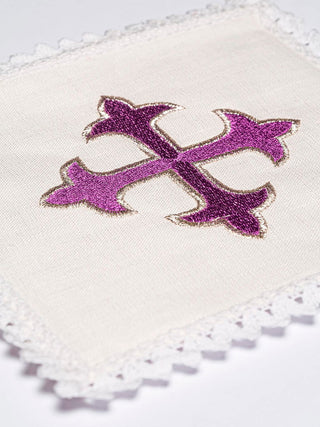 Linen chalice underwear embroidered Cross - LITURGICAL SHOP